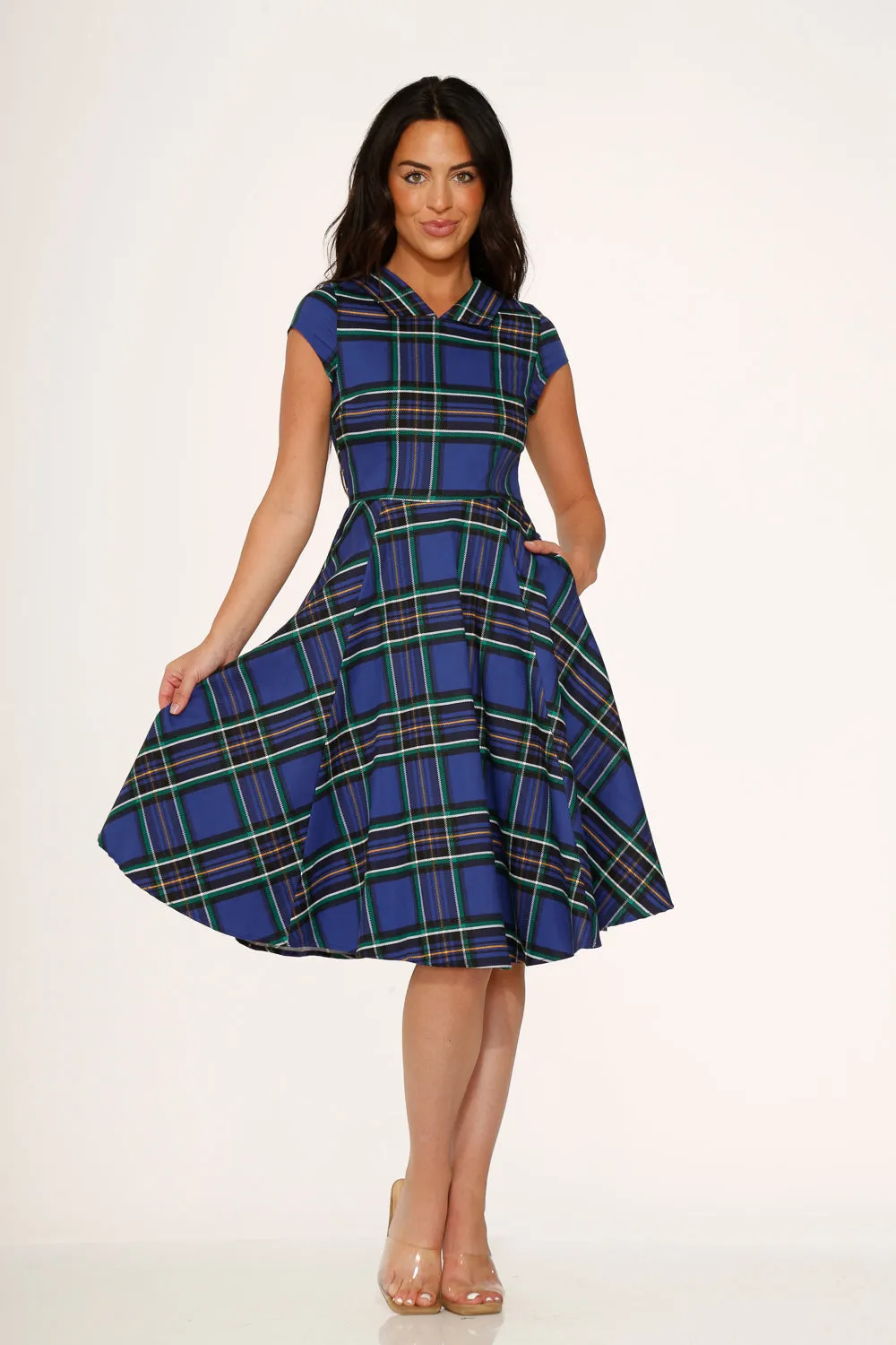 Blue Plaid Swing Dress sold by Modcloth product image thumbnail 3