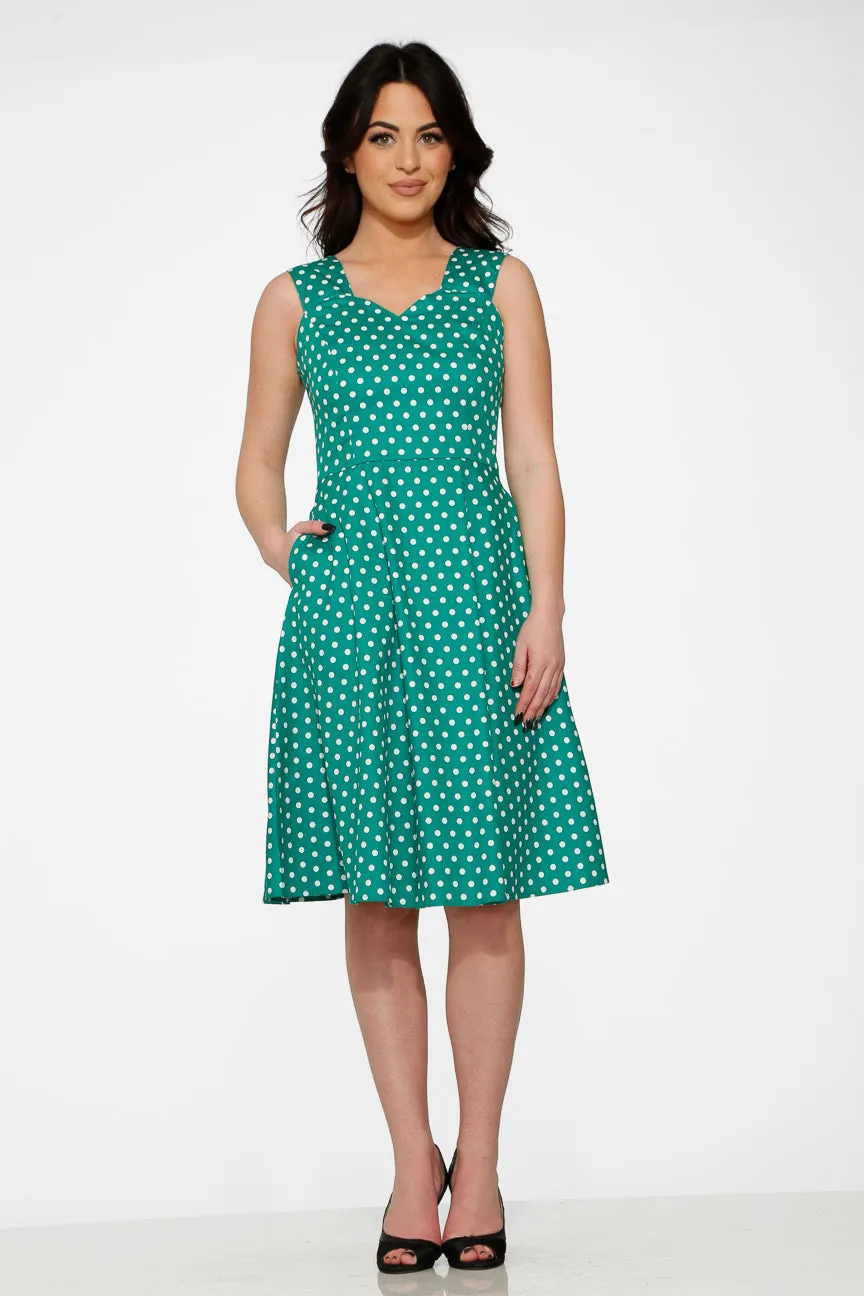 Green & White Polka Dot Dress sold by Modcloth product image thumbnail 3