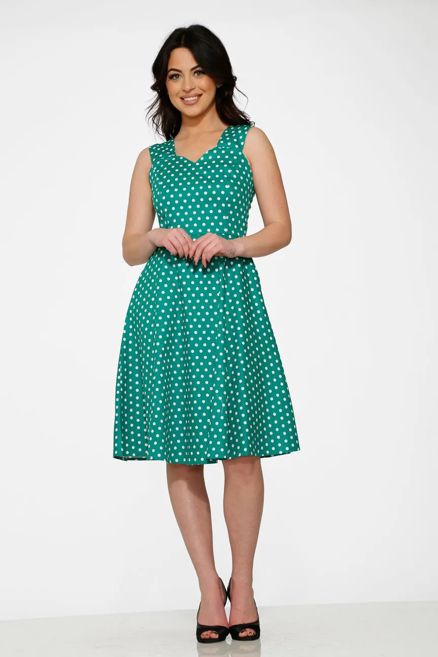 Green & White Polka Dot Dress sold by Modcloth product image thumbnail 4