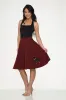 Burgundy Black Embroidered Poodle Swing Skirt sold by Modcloth