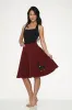 Burgundy Black Embroidered Poodle Swing Skirt sold by Modcloth