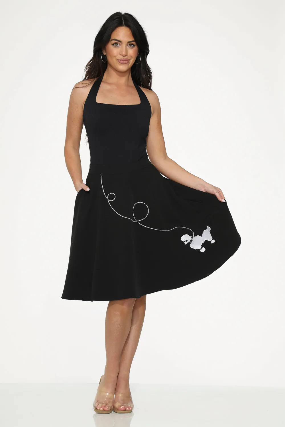 Black Embroidered Poodle Skirt sold by Modcloth product image thumbnail 3