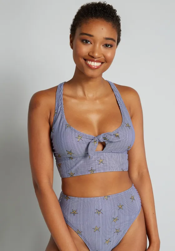 The Annika Crop Bikini Top sold by Modcloth