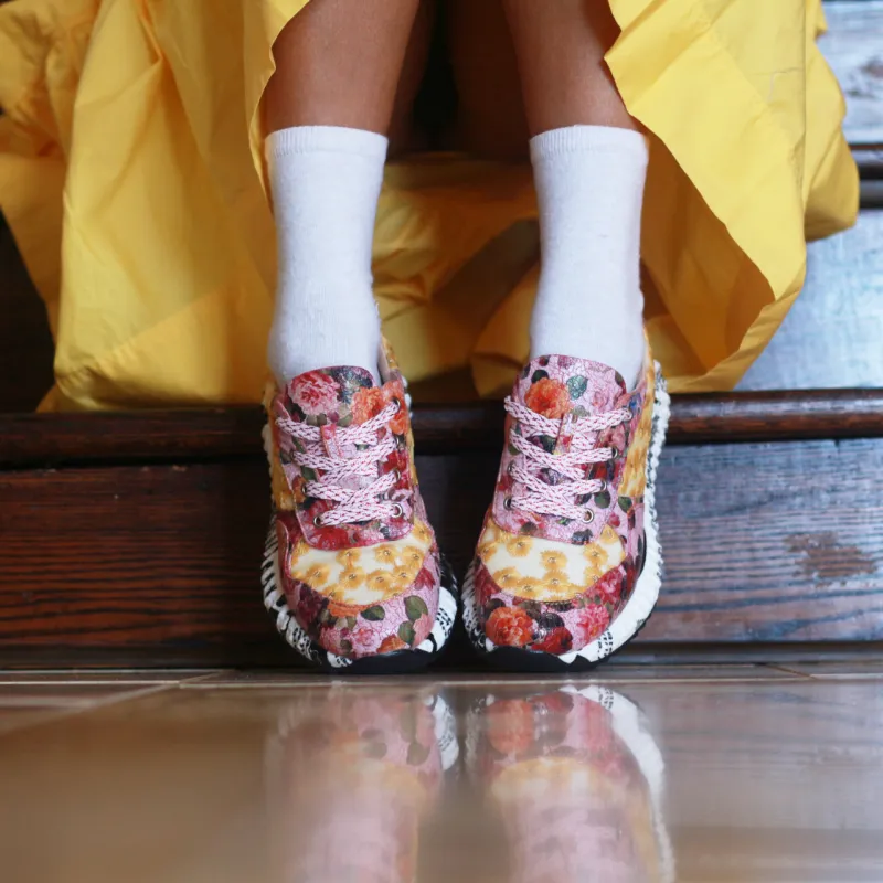 Pinky Floral Dad Sneakers sold by Modcloth