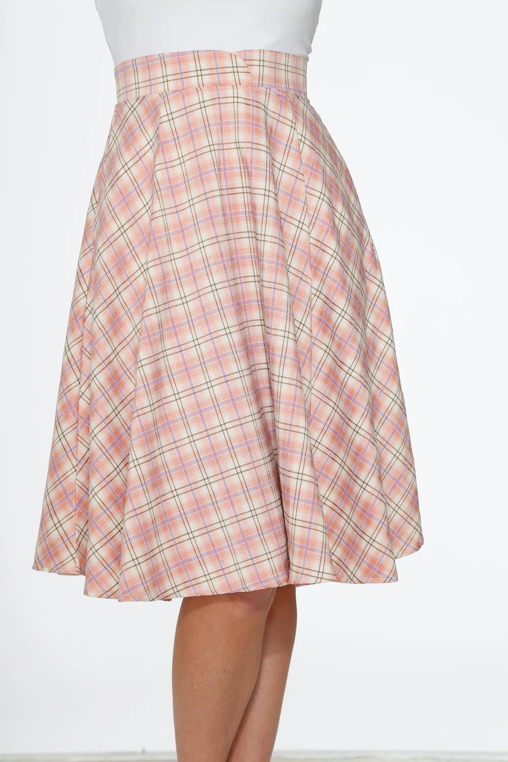 Pink Plaid Swing Skirt sold by Modcloth product image thumbnail 2