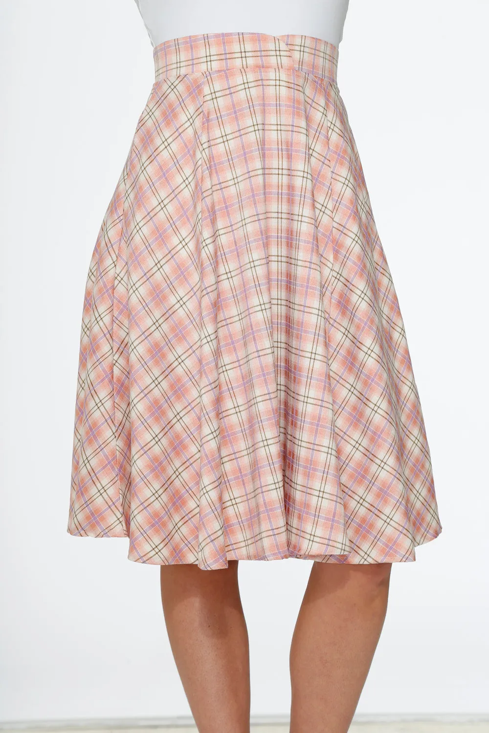 Pink Plaid Swing Skirt sold by Modcloth product image thumbnail 3