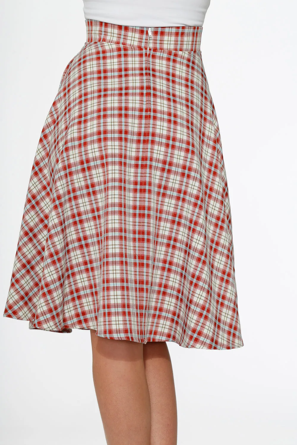 Red Plaid Swing Skirt sold by Modcloth product image thumbnail 5