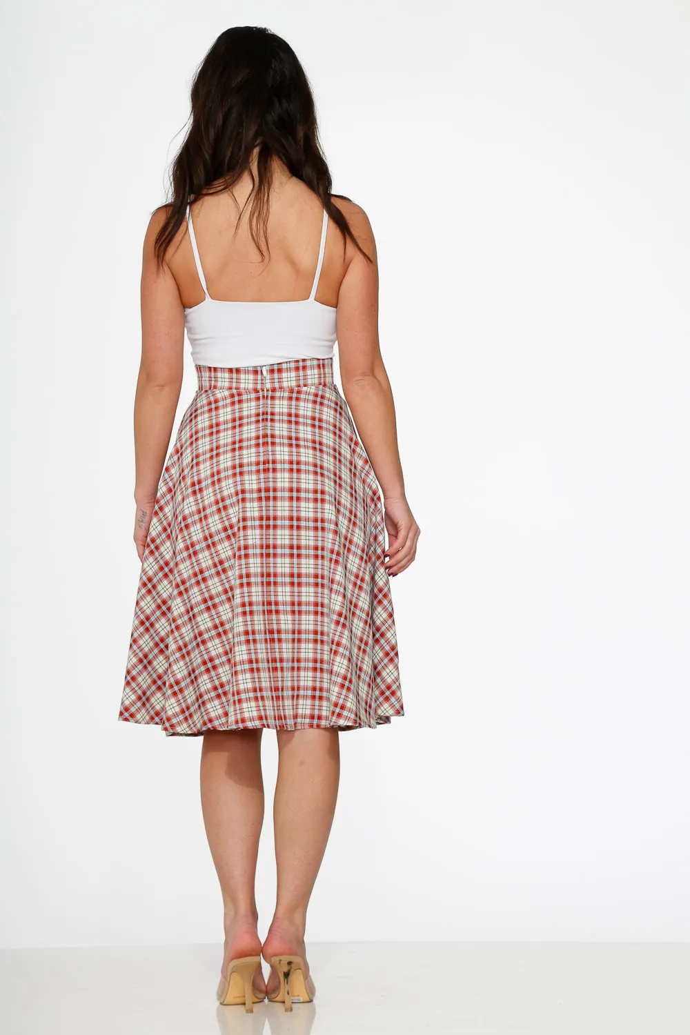 Red Plaid Swing Skirt sold by Modcloth product image thumbnail 3