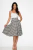 White & Brown Plaid Swing Skirt sold by Modcloth