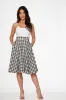 White & Brown Plaid Swing Skirt sold by Modcloth