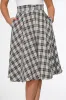 White & Brown Plaid Swing Skirt sold by Modcloth