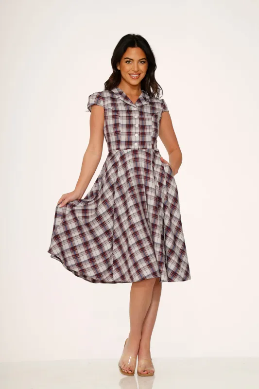Brown Plaid Swing Dress sold by Modcloth
