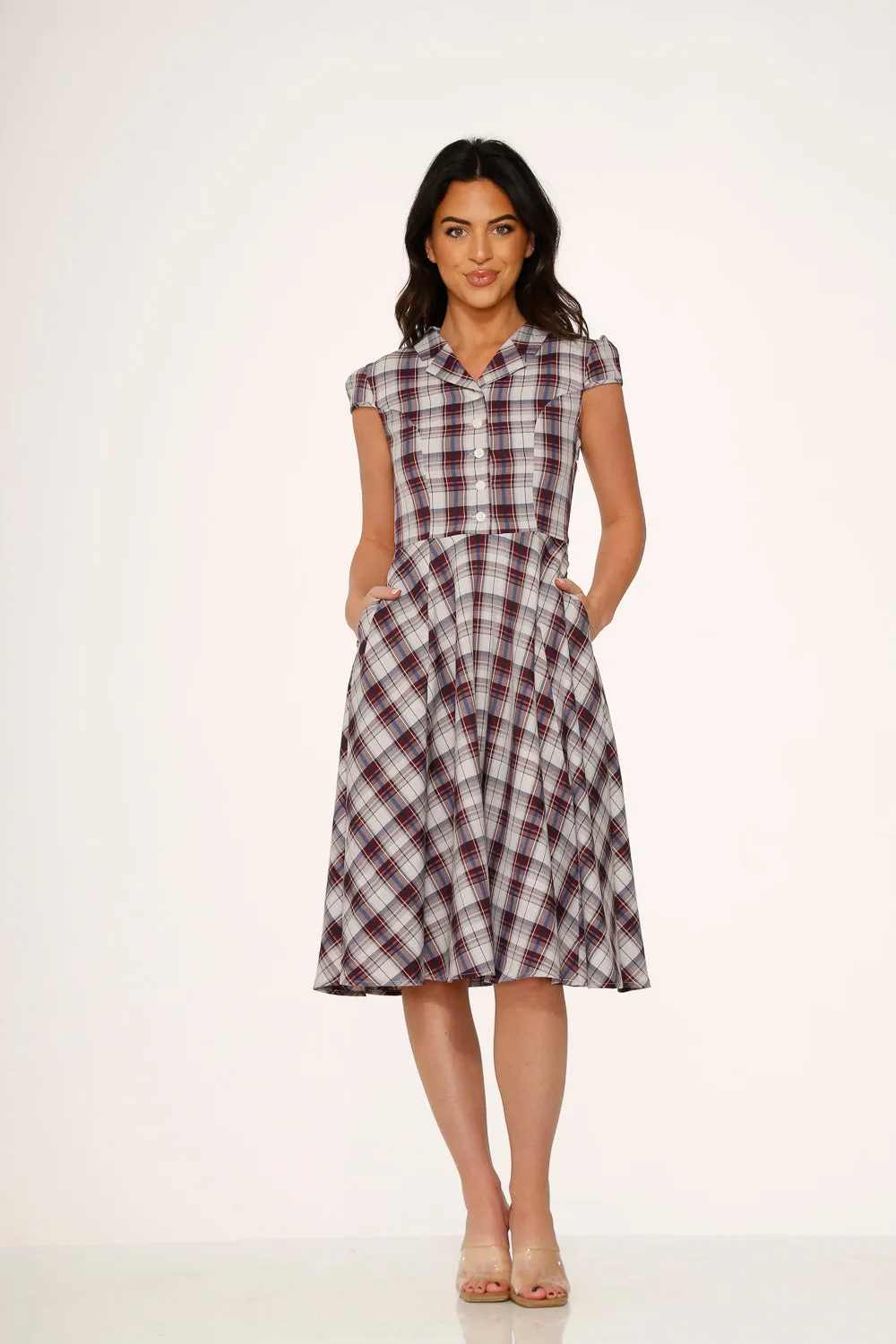 Brown Plaid Swing Dress sold by Modcloth product image thumbnail 2
