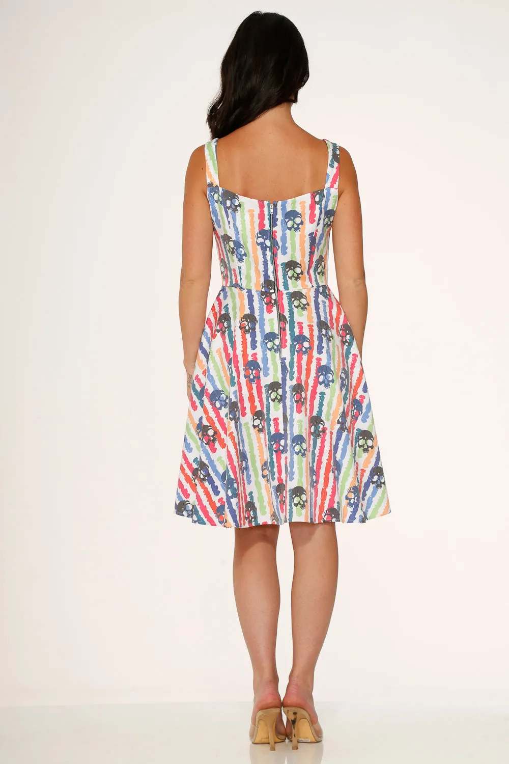 White Skulls Rainbow Swing Dress sold by Modcloth product image thumbnail 4