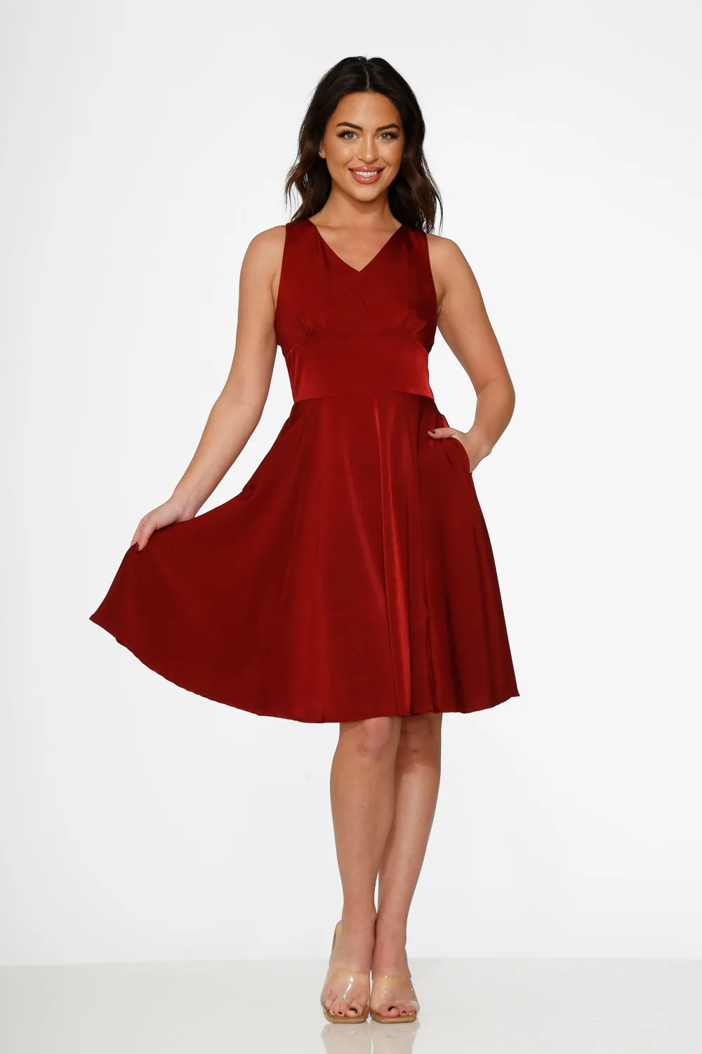 Burgundy Swing Dress sold by Modcloth