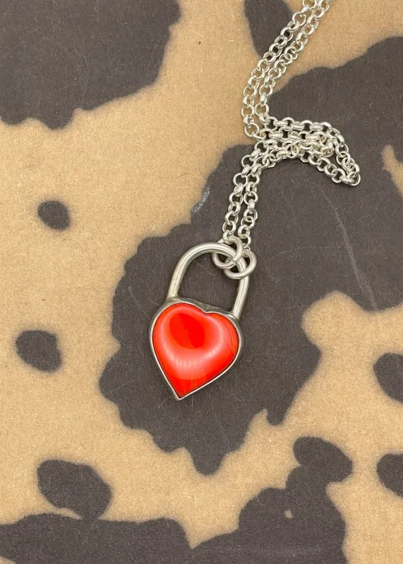 Rosarita Heart Faux Lock Pendant sold by Modcloth