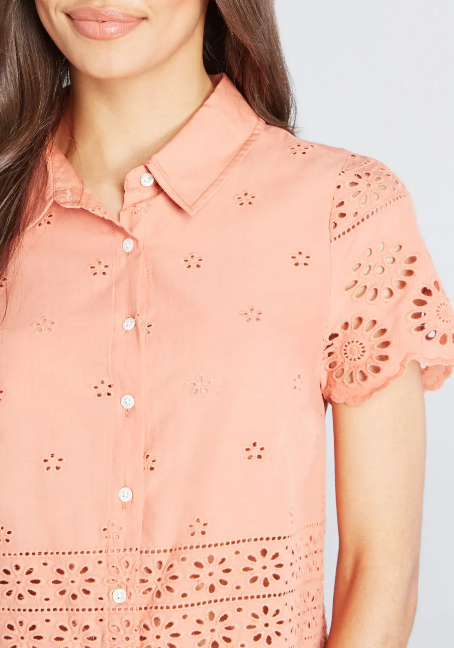 Eyelet Success Button-Up Top sold by Modcloth product image thumbnail 4