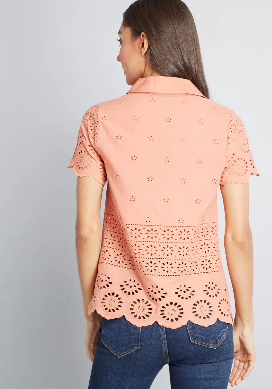 Eyelet Success Button-Up Top sold by Modcloth product image thumbnail 2