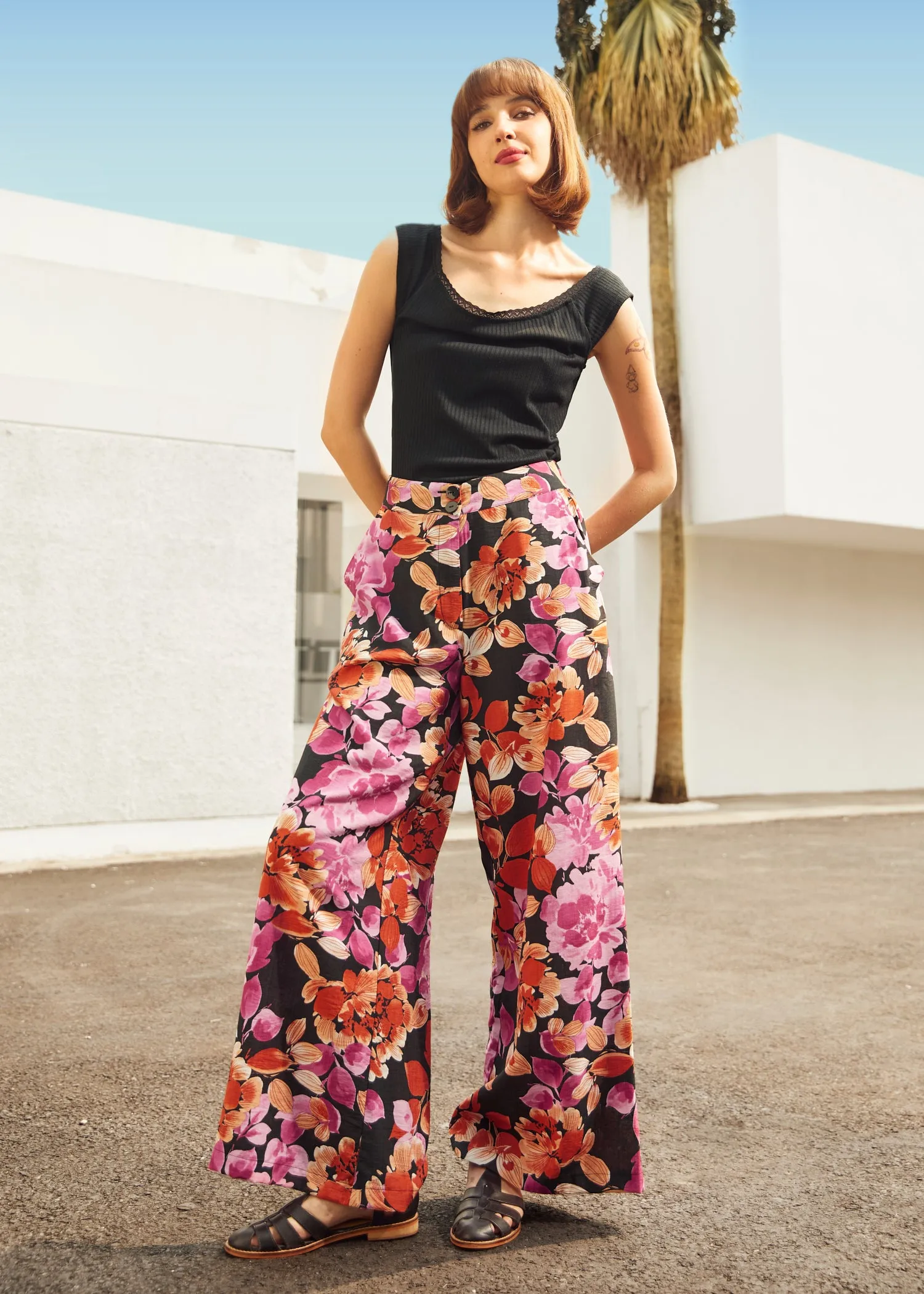 The Sunset Bloom Trousers sold by Modcloth
