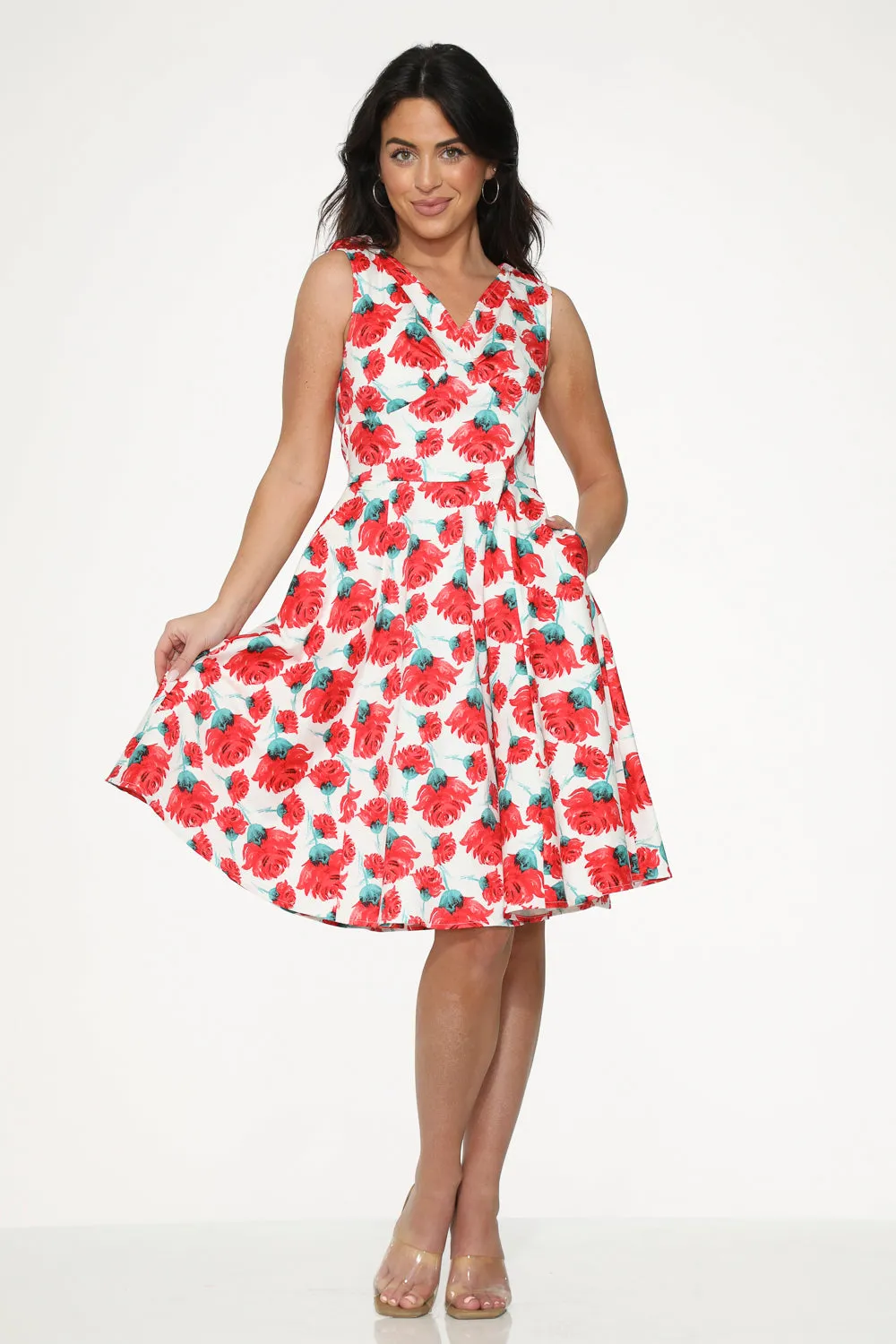 White Red Rose Swing Dress sold by Modcloth product image thumbnail 2