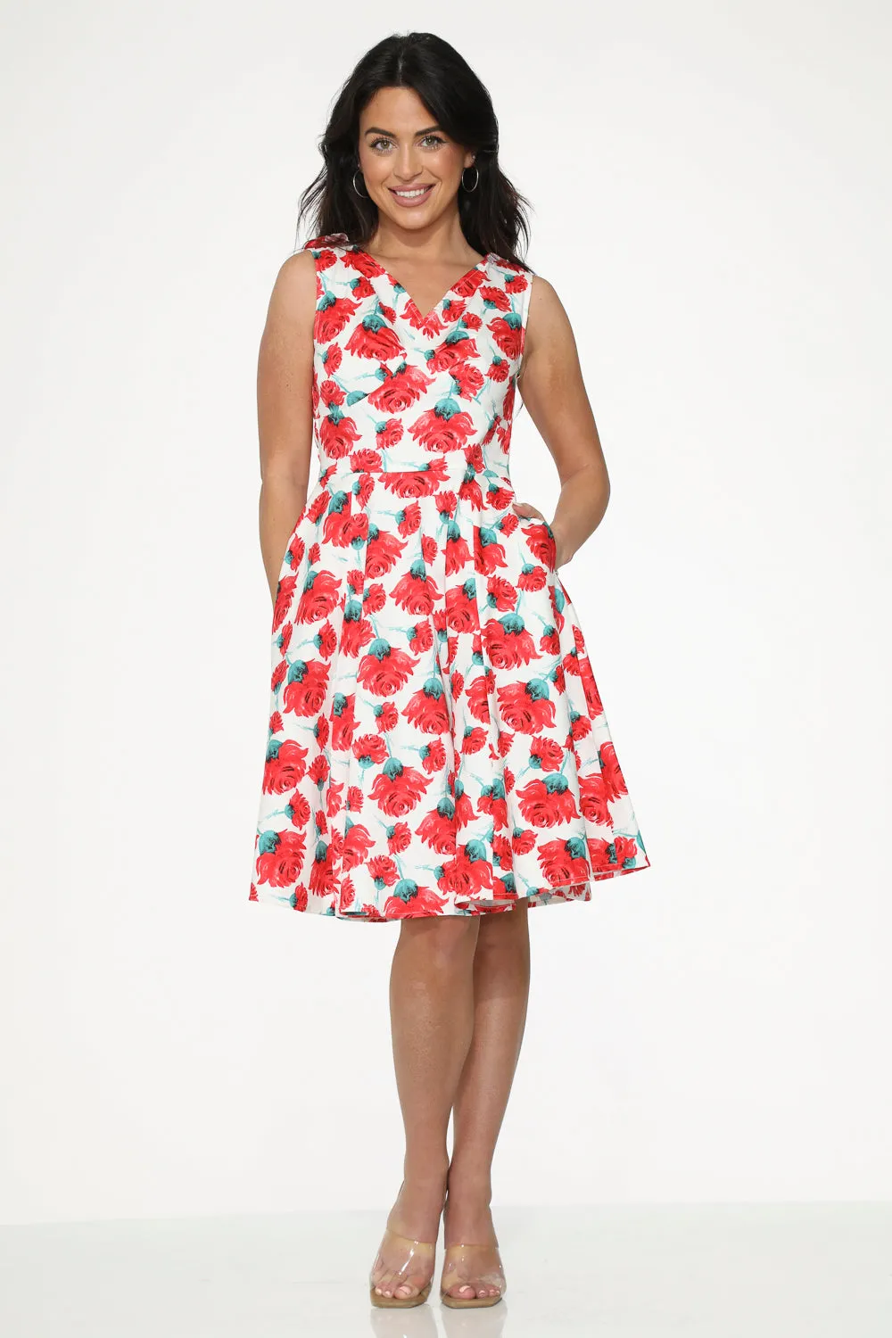 White Red Rose Swing Dress sold by Modcloth product image thumbnail 3
