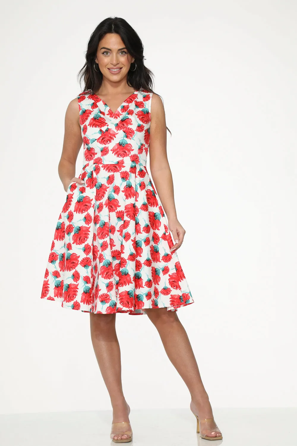 White Red Rose Swing Dress sold by Modcloth product image thumbnail 4