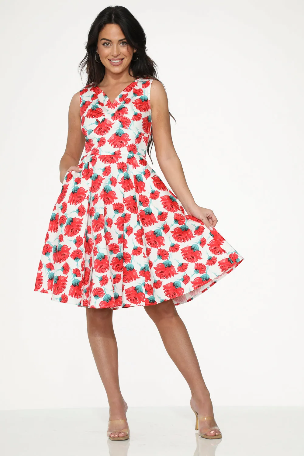 White Red Rose Swing Dress sold by Modcloth product image thumbnail 5