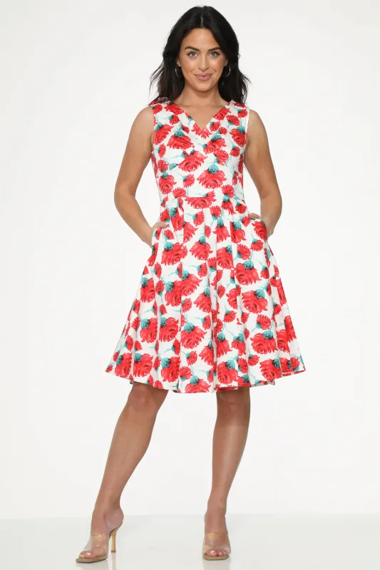 White Red Rose Swing Dress sold by Modcloth