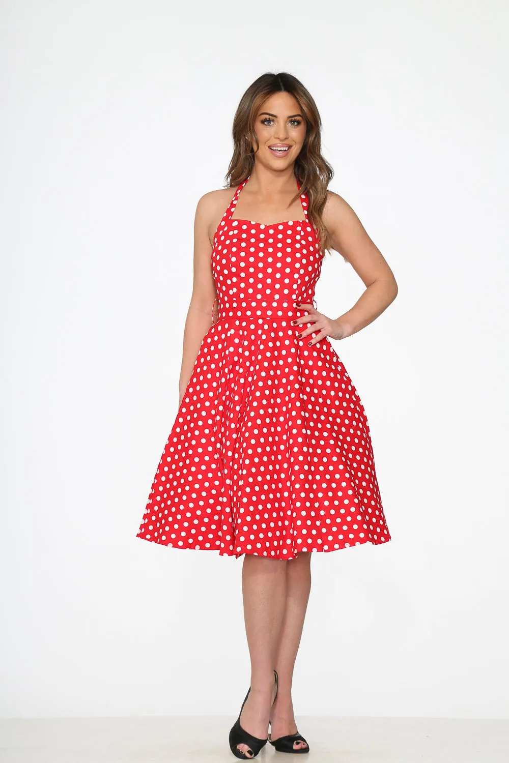 Red & White Polka Dot Halter Dress sold by Modcloth product image thumbnail 5