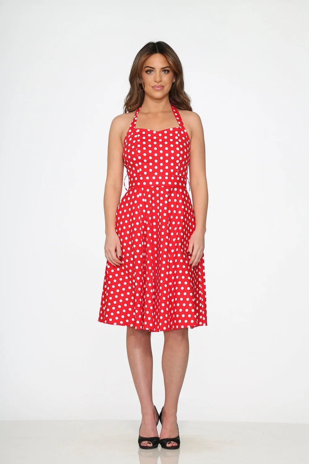 Red & White Polka Dot Halter Dress sold by Modcloth product image thumbnail 2