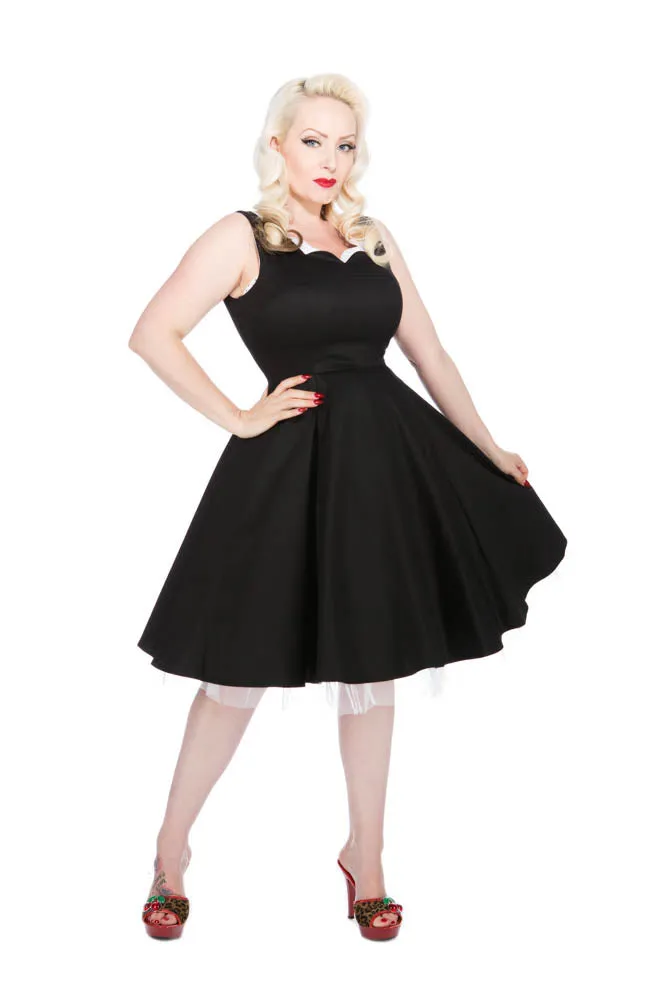 Black & White Queen Neck Swing Dress sold by Modcloth