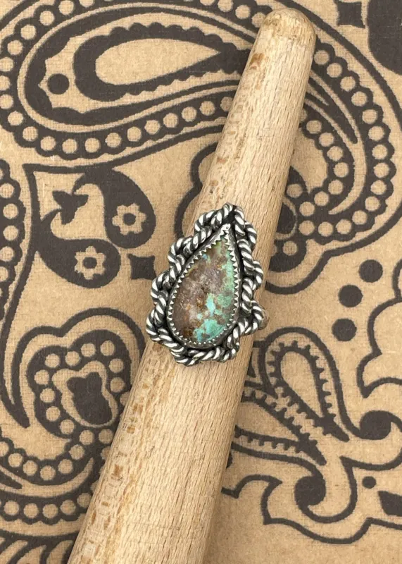Sterling Silver Turquoise Teardrop Ring sold by Modcloth