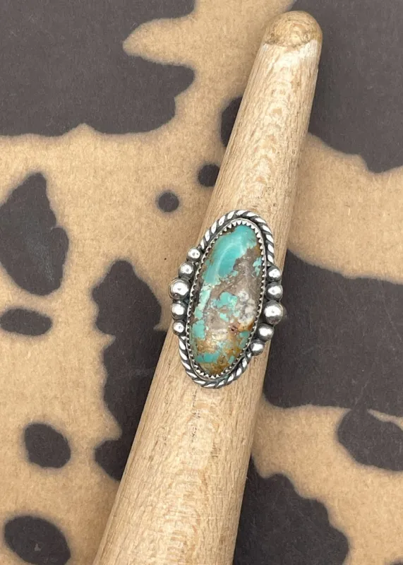 Sterling Silver Oblong Turquoise Ring sold by Modcloth