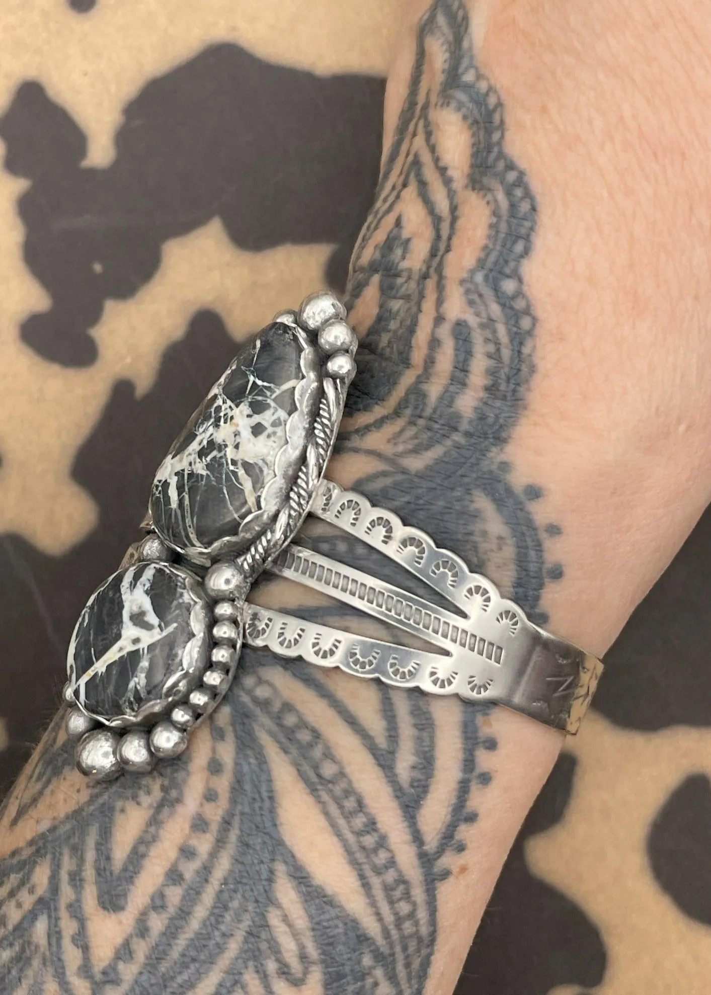 Sterling Silver White Buffalo Turquoise Cuff Bracelet sold by Modcloth product image thumbnail 2