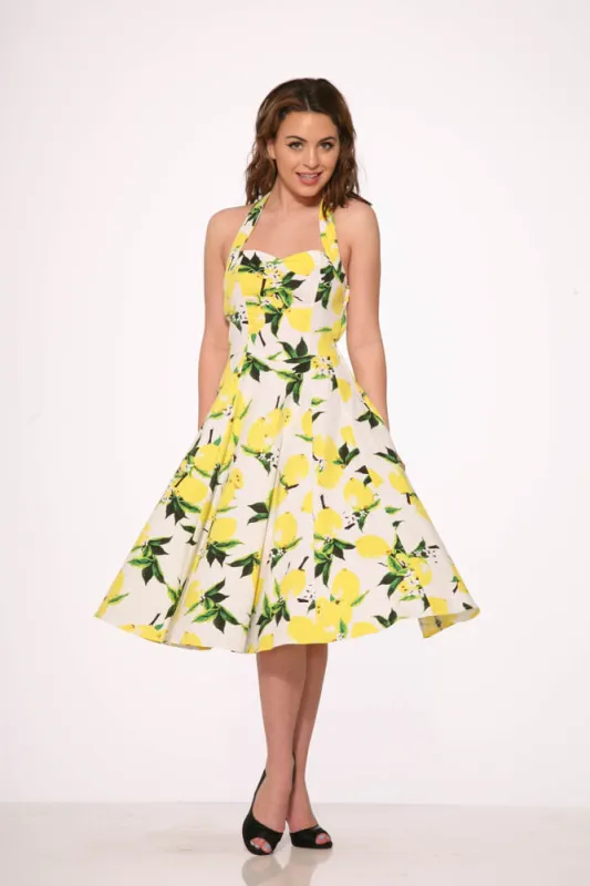 White Lemon Halter Swing Dress sold by Modcloth