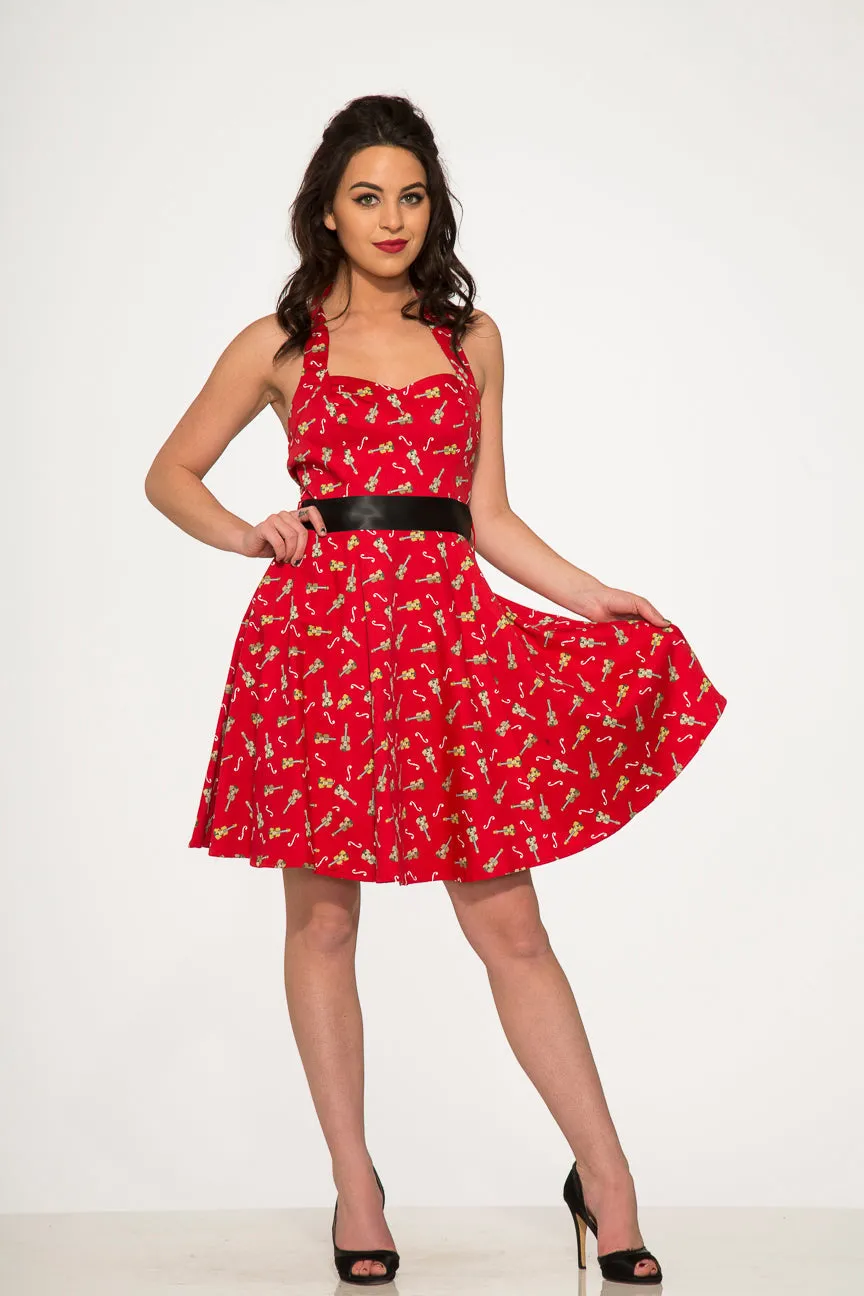 Red Violin Halter Swing Dress sold by Modcloth product image thumbnail 2