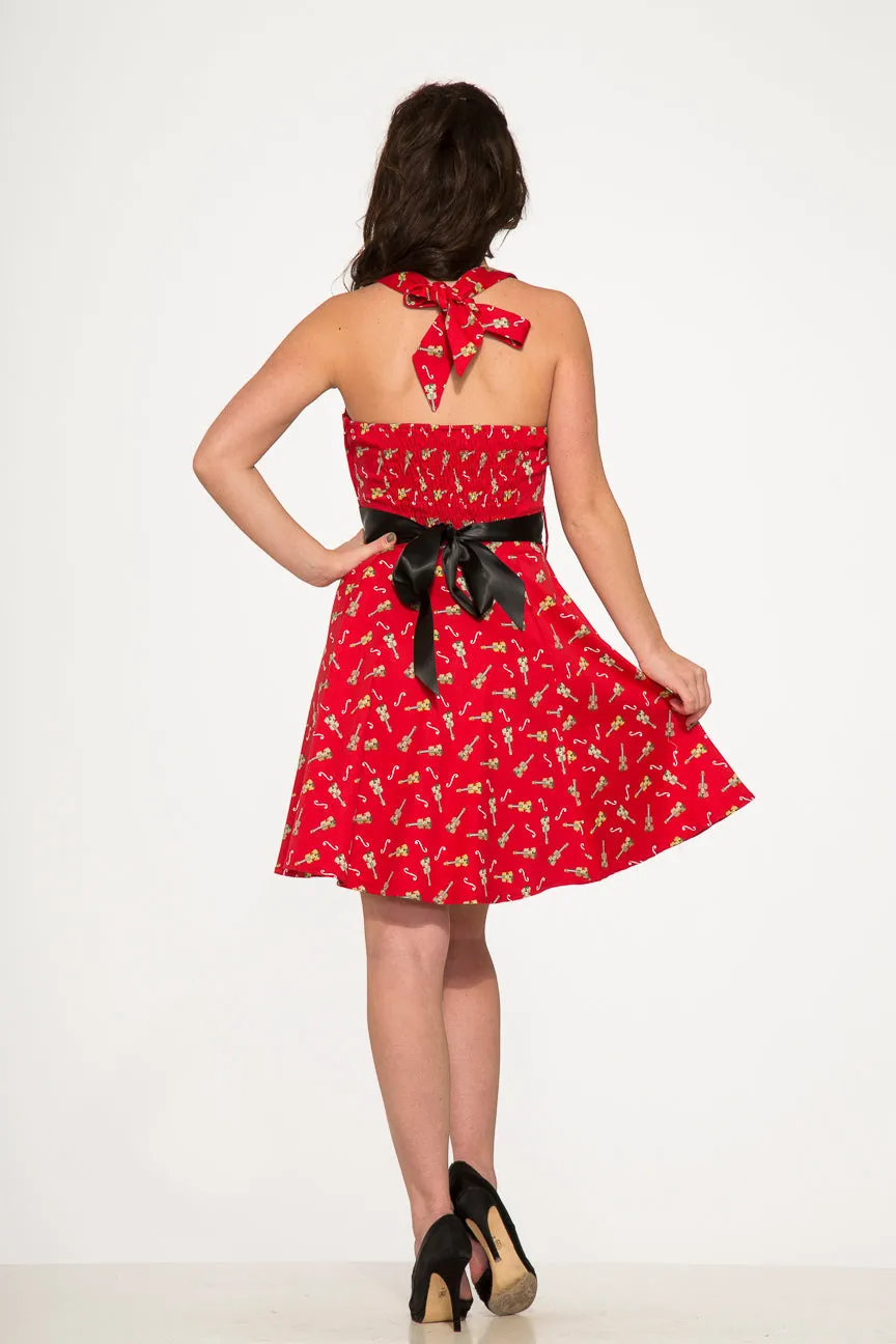 Red Violin Halter Swing Dress sold by Modcloth product image thumbnail 4