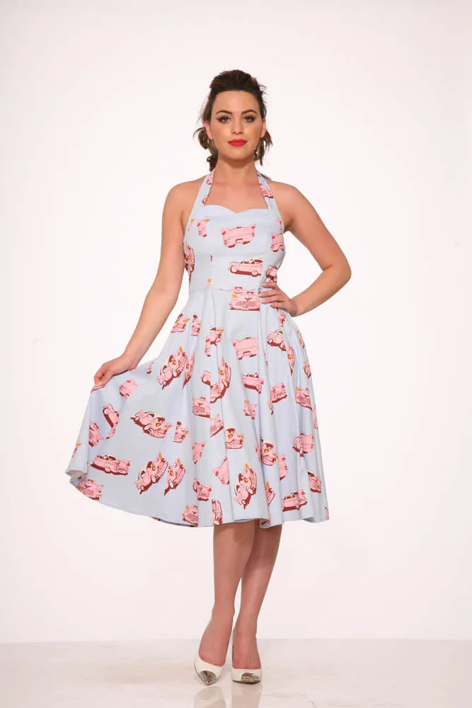 Car Hop Halter Swing Dress sold by Modcloth