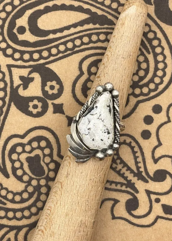Sterling Silver White Buffalo Turquoise Ring sold by Modcloth