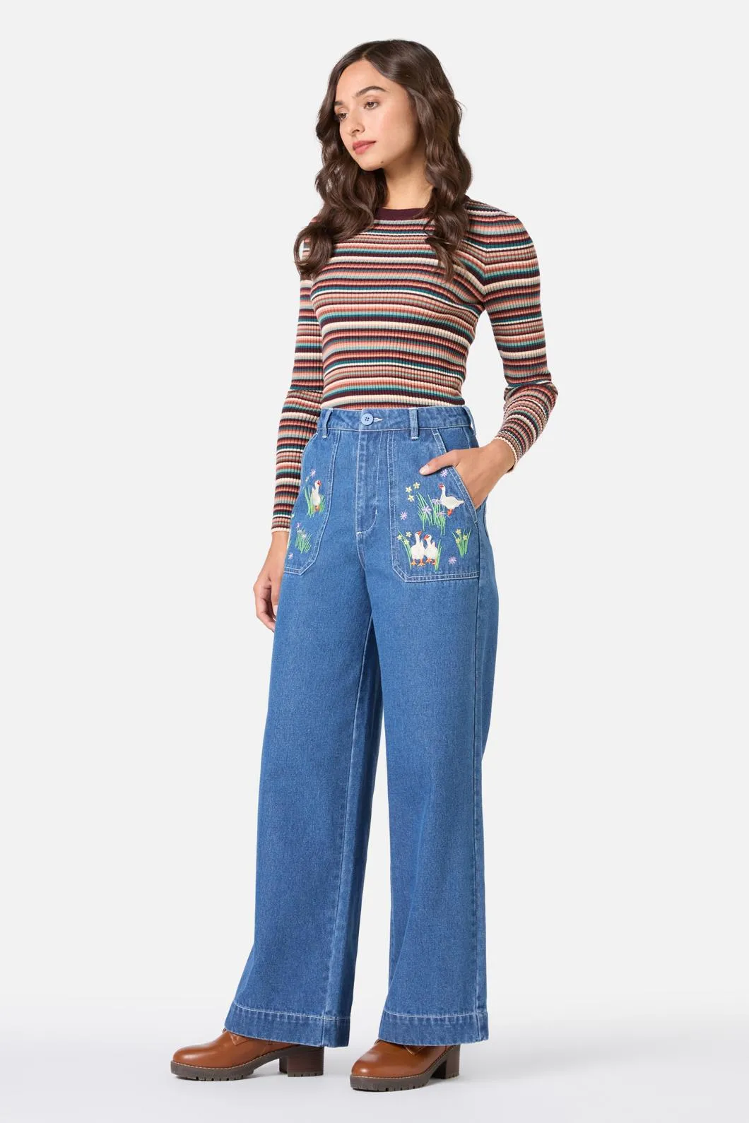Goose Embroidered Denim Jean sold by Modcloth product image thumbnail 3