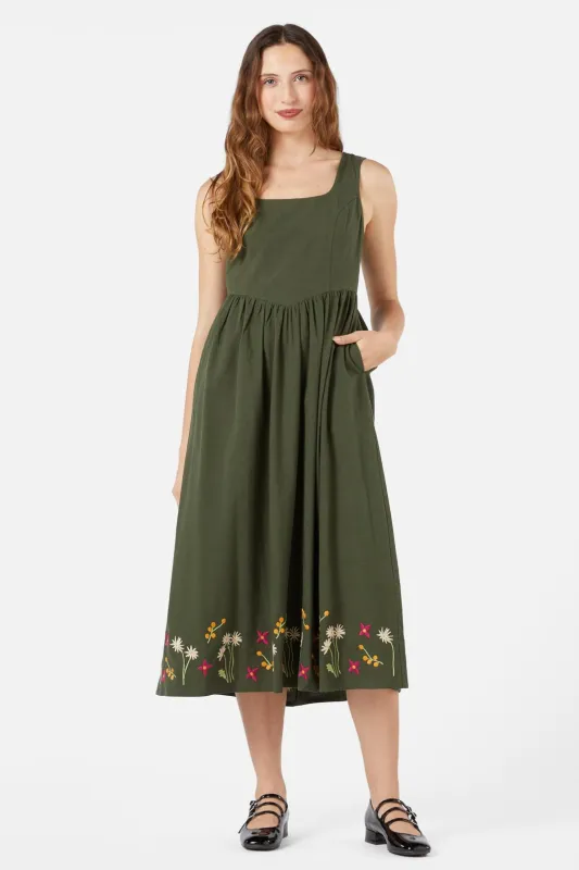 Native Embroidered Midi Dress sold by Modcloth