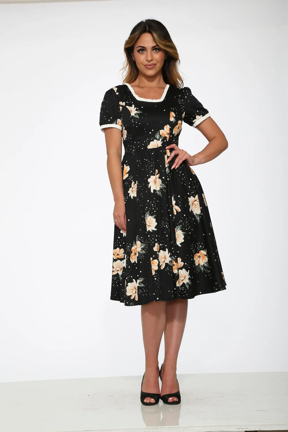 Black & Yellow Floral Swing Dress sold by Modcloth product image thumbnail 2