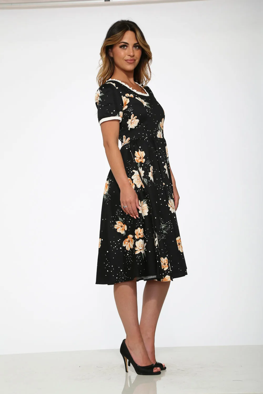 Black & Yellow Floral Swing Dress sold by Modcloth product image thumbnail 5