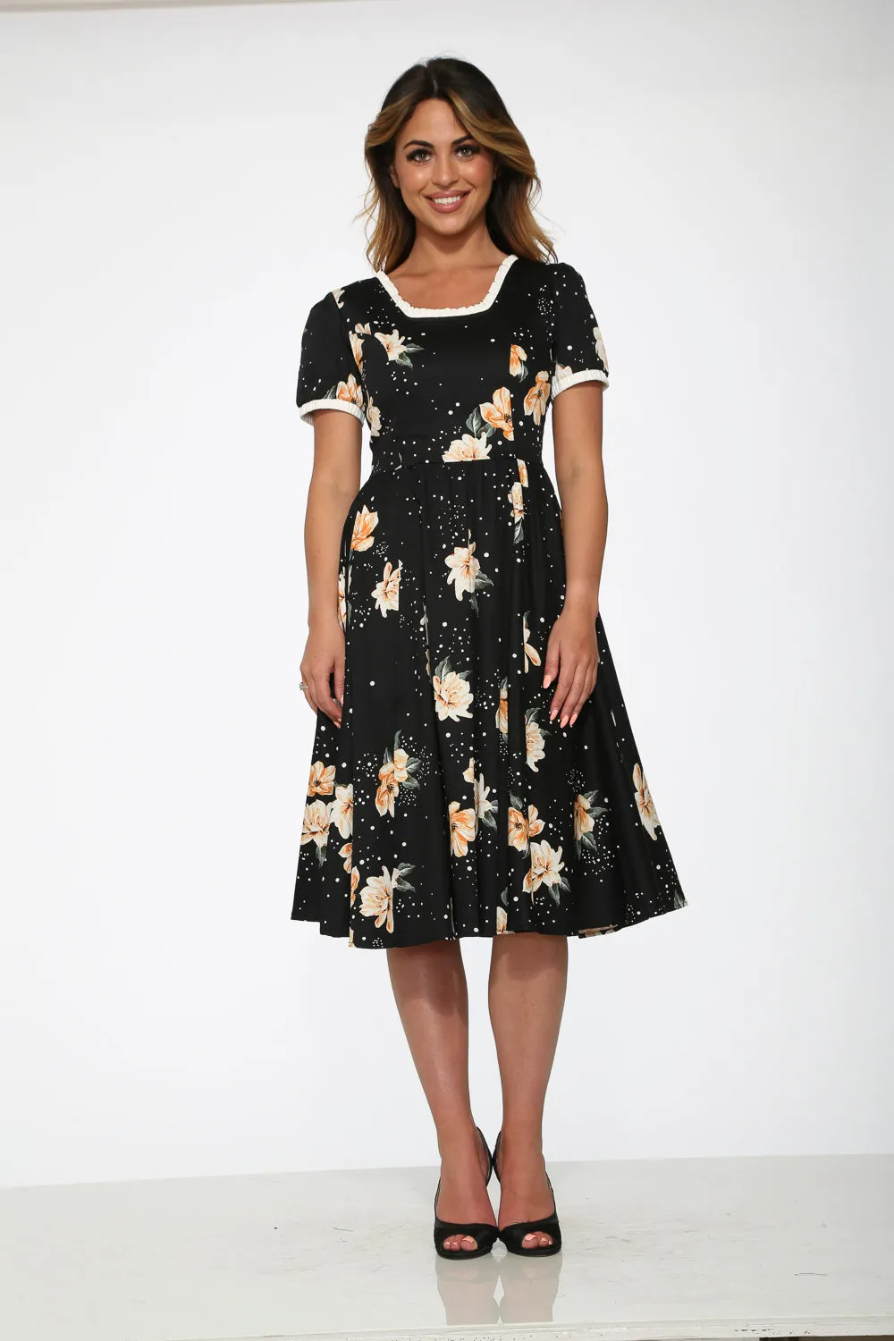 Black & Yellow Floral Swing Dress sold by Modcloth product image thumbnail 4