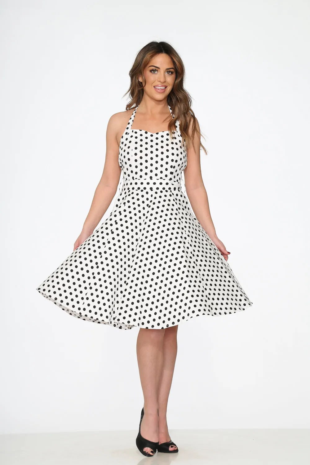 White & Black Polka Dot Halter Dress sold by Modcloth product image thumbnail 5