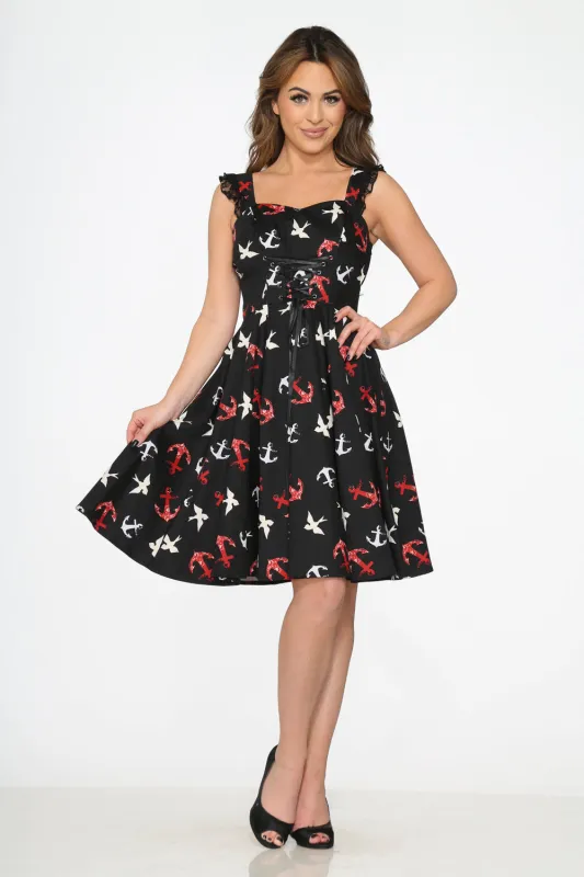 Black Swallow Swing Dress made by Modcloth