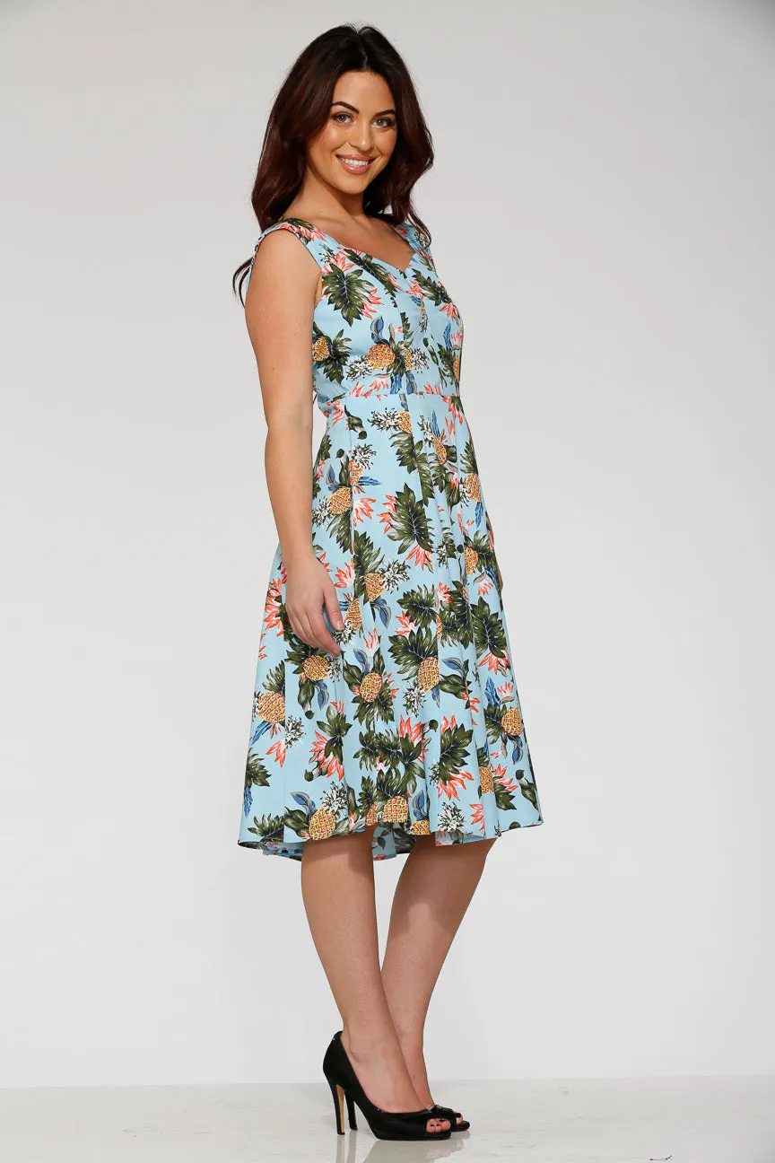 Light Blue Hawaiian Swing Dress sold by Modcloth product image thumbnail 4