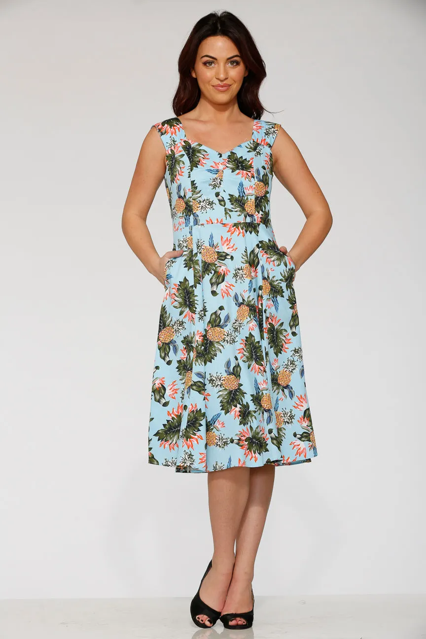 Light Blue Hawaiian Swing Dress sold by Modcloth product image thumbnail 2