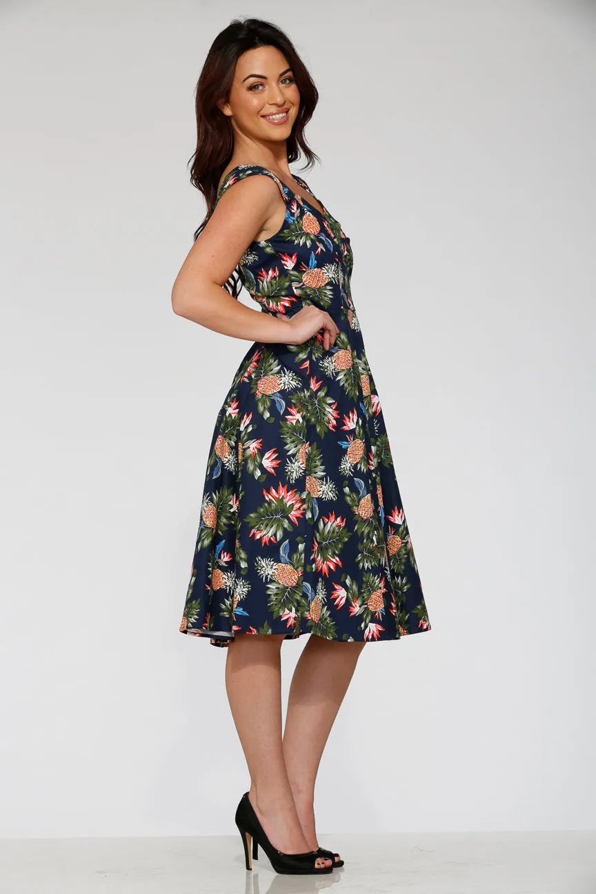 Navy Hawaiian Swing Dress sold by Modcloth product image thumbnail 5