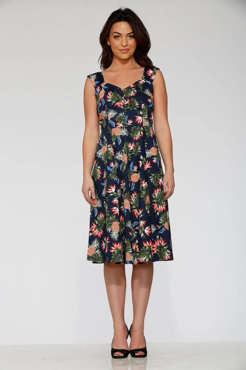 Navy Hawaiian Swing Dress sold by Modcloth product image thumbnail 4